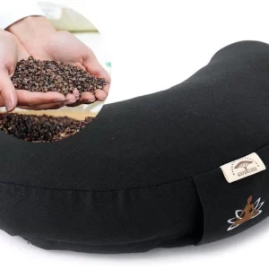 Bolster pillow for yoga and meditation with buckwheat husk
