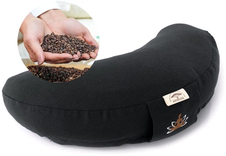 Bolster pillow for yoga and meditation with buckwheat husk